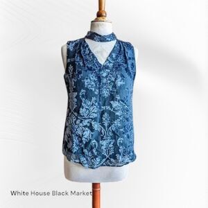 White House Black Market (WHBH) burnout velvet sleeveless top     Sz 2